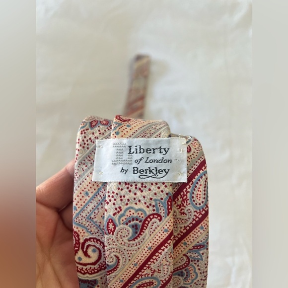 Vintage Liberty Of London By Berkley | Silk Neck Tie Cotton Paisley Preppy - Picture 4 of 6